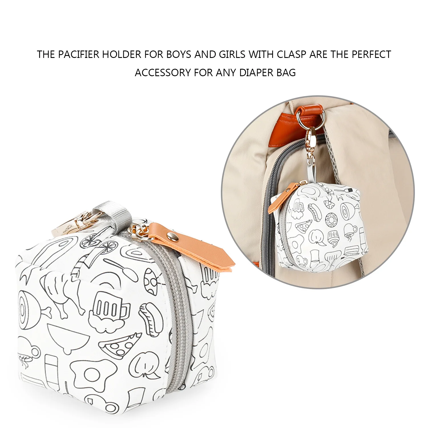 PU Waterproof Pacifier Holder with Hanging Hook – Compact Storage Box for Baby Pacifiers, Bottles & Milk Accessories