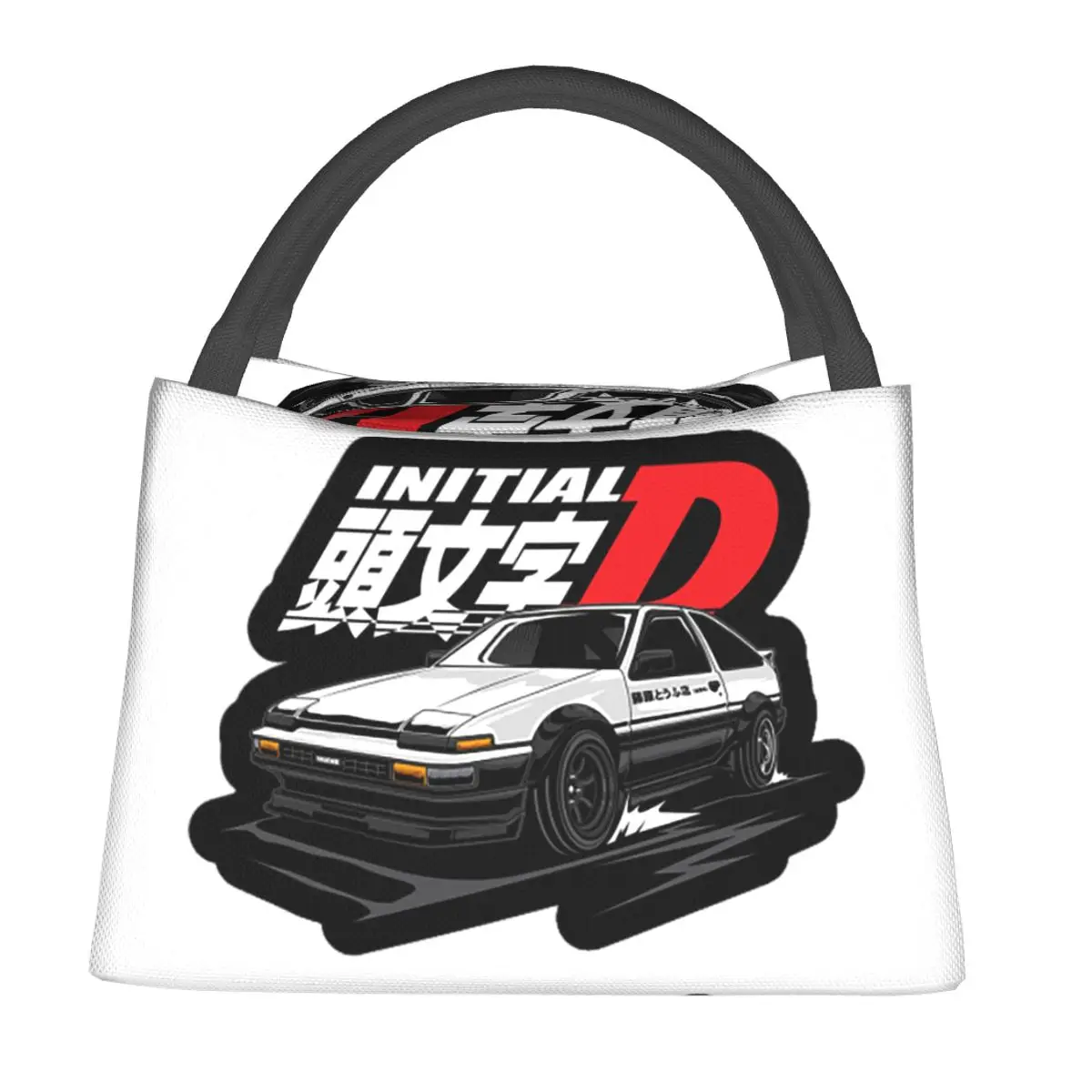 Anime Drift AE86 Initial D Insulated Lunch Bag for Women Kids Portable Food Boxes Thermal Lunch Box Tote