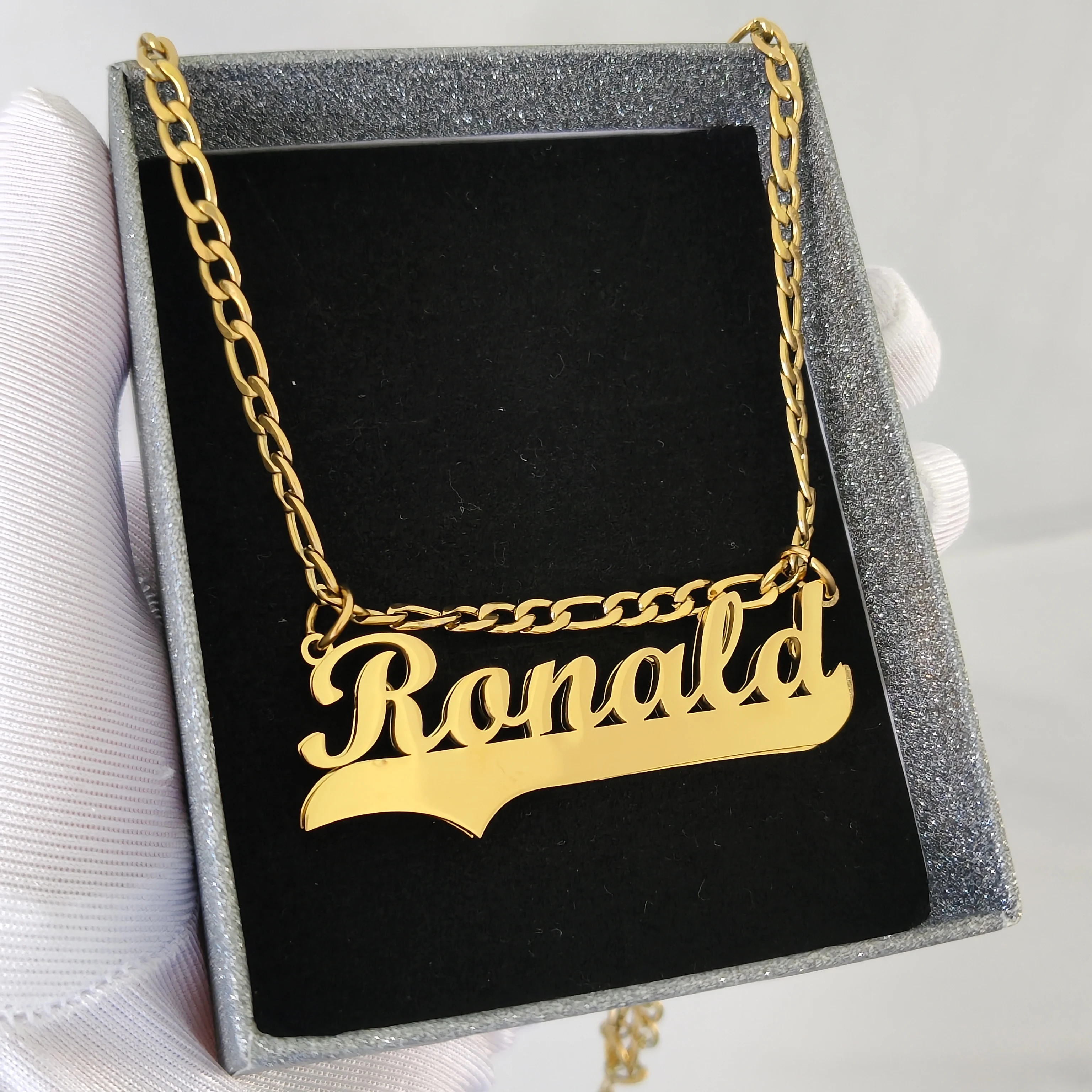

DHQH Customized Name Double layer Necklace Personalized Letter Double layer 3D Adjustable Item Birthday Gift Factory Direct Sale