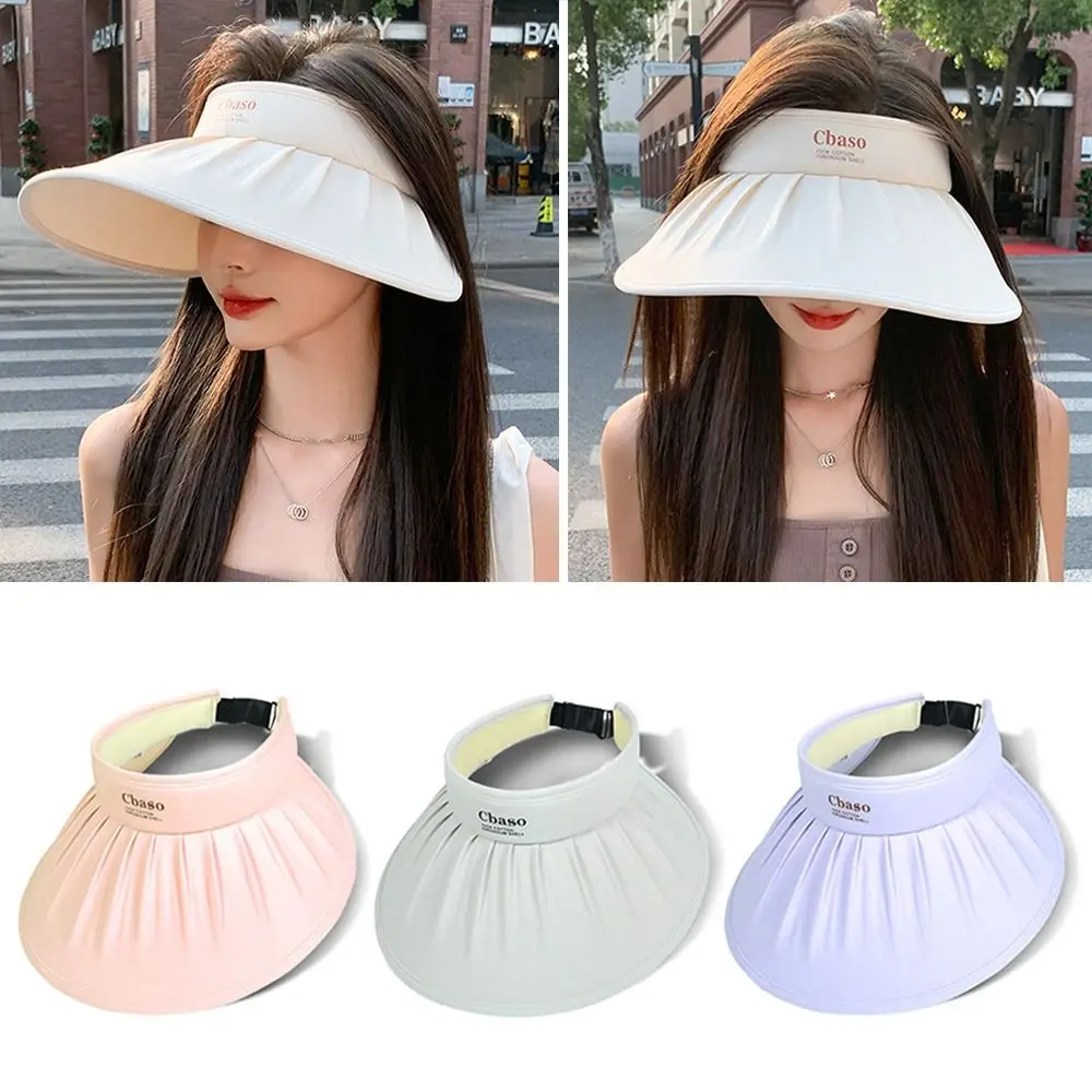 

Summer Large Brim Empty Top Sun Hat Sun Protection Foldable Sports Visor Casual Breathable Sunshade Hat Men Women