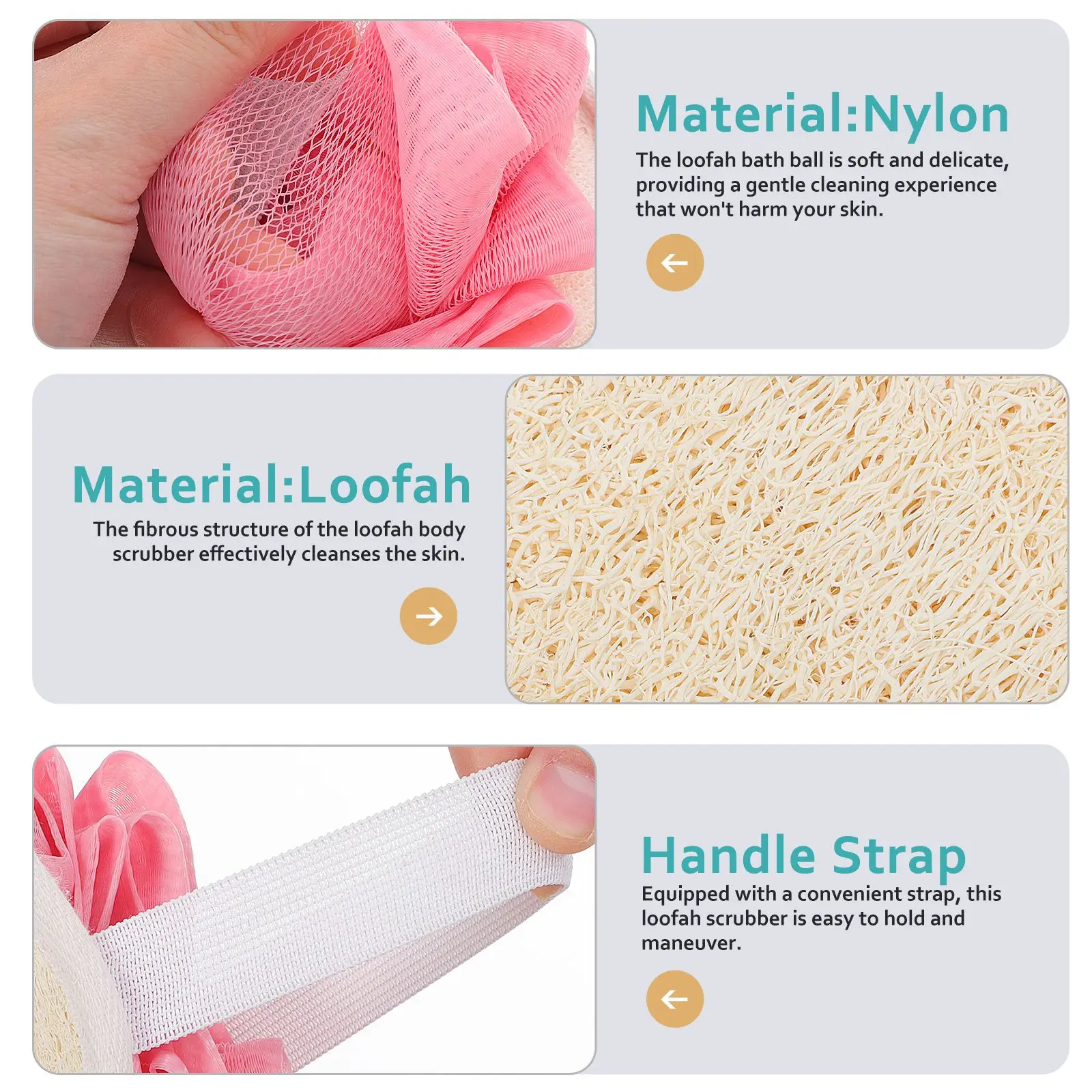 

2 Pcs Shower Sponge Bath Loofah Ball Soft Gentle Cleaning Exfoliating Scrubber for Men Women Travel Portable Lightweight