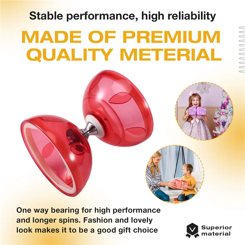 اللياقة البدنية لـ Diabolo ثلاثة محامل برأس مزدوج للعب في الهواء الطلق يويو لكبار السن للأطفال