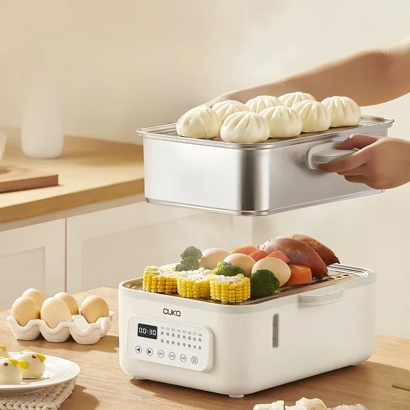 CUKO 220V Stainless Steel Electric Steamer Household 16L Multi-function Steamer 1500W Steam Cooker