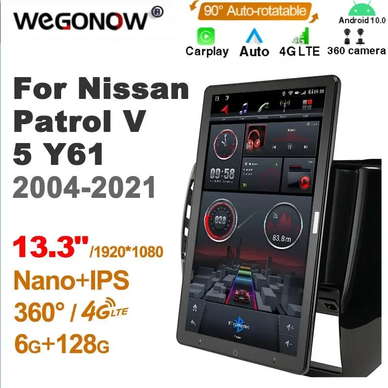 TS10 Android10.0 Ownice Car Radio Auto for Nissan Patrol V 5 Y61 2004-2021 13.3'' No DVD support USB Quick Charge Nano 1920*1080