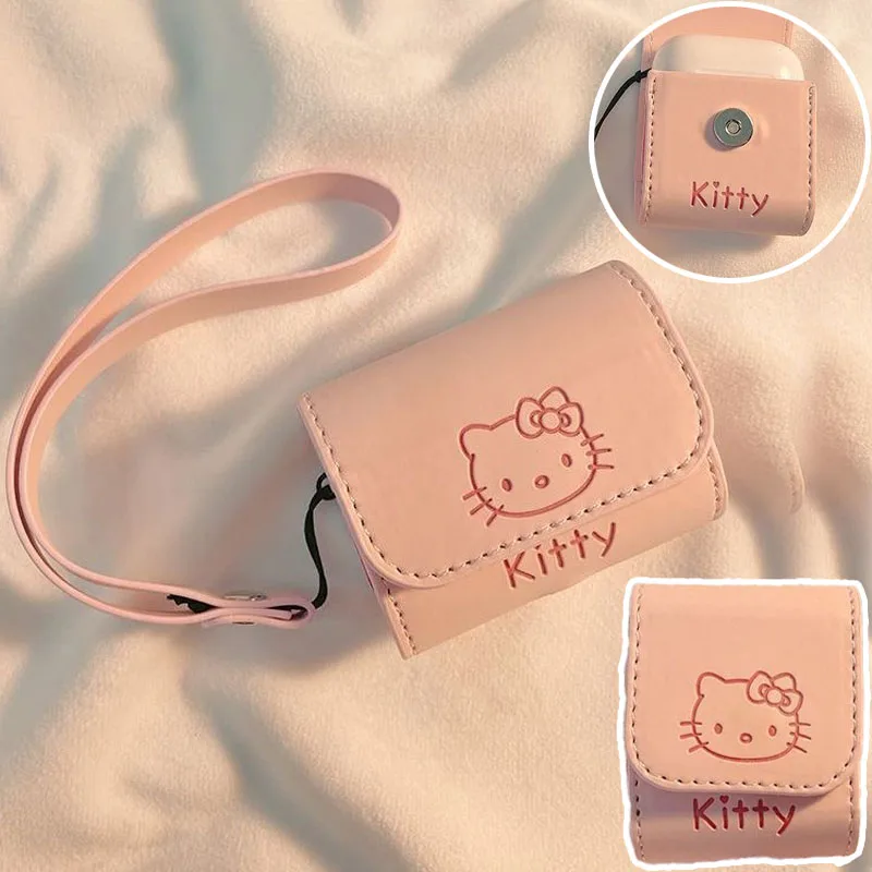 سانريو مرحبا كيتي الوردي بو الجلود سماعات حالات ل Airpods 1 2 3 4 Pro Pro2 الإبداعية الكرتون أنيمي مكافحة الإفلات واقية