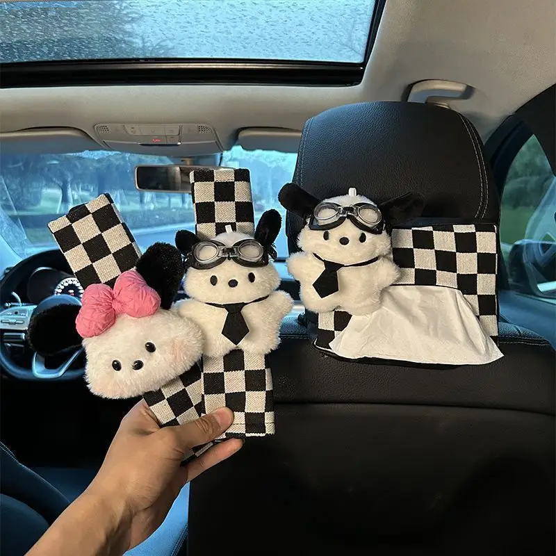 

Kawayi Sanrio Pochacco милый автомобильный ремень безопасности чехол плечевой ремень автомобильный ремень безопасности наплечная накладка протектор мультяшная автомобильная коробка для салфеток подарок