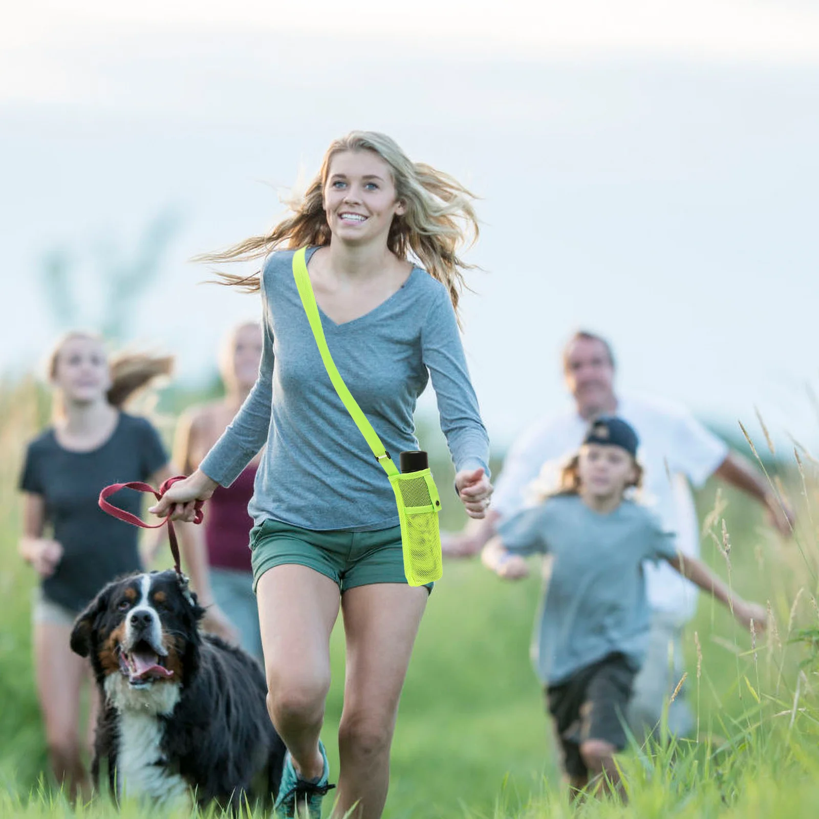 

Water Bottle Bag Wear-Resistant Durable Nylon Portable Mesh Design Lightweight Outdoor Hanging Kettle Carrier Strap Breathable