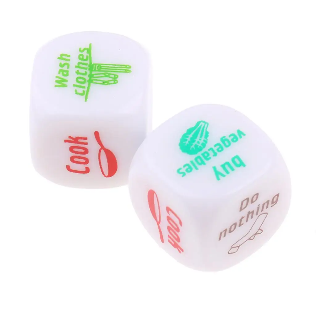 

Housework Decider D6 Dice Acrylic Family Chores Tool Fun Six Sided Household Dice for Daily Cleaning Games
