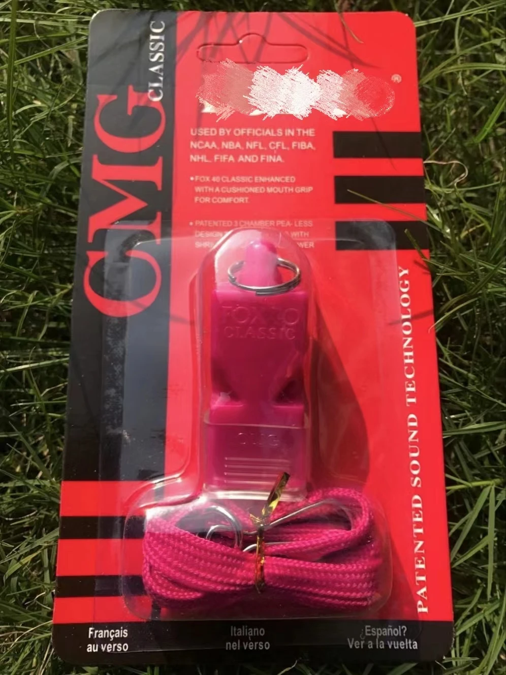 50pcs/lot Colorful Whistle And Lanyard In Blister Packing,50pcs/lot