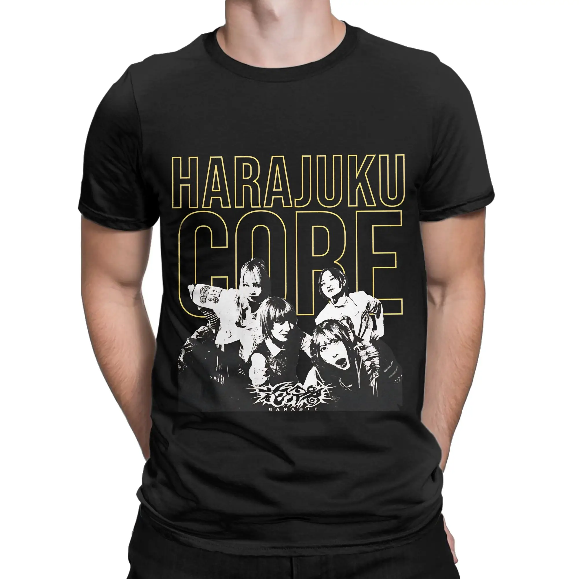 HANABIE HARAJUKU CORE Classic poster Novelty 100% Cotton T-Shirt Hanabie Tops Tees For Men
