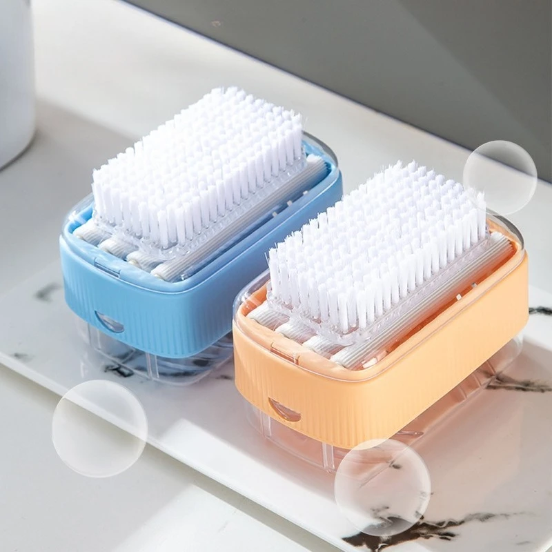 Multifunctional Soap Foam Box No Hand Rubbing Soap Holder with Drainage Storage and Laundry Brush