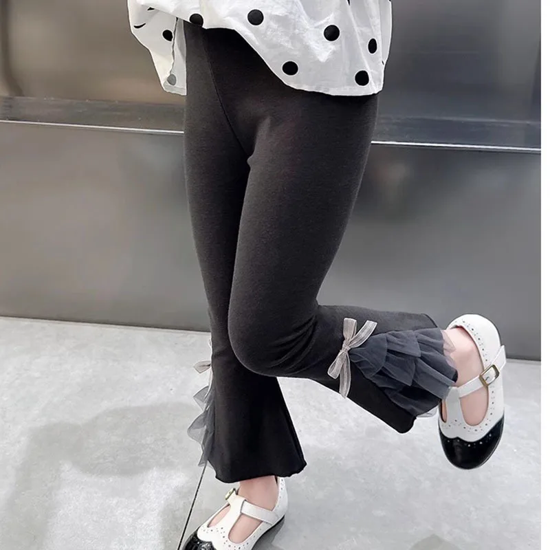 Fashion Baby Girls Cute Elegant Solid Color Boot Cut Flare Pants Spring Pants Bottoms Trousers for Kids Clothes