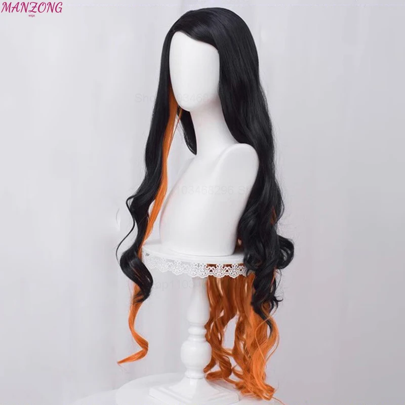 Kamado Nezuko Wigs Anime Nezuko Cosplay  Long Heat Resistant Synthetic Hair Cosplay Wig