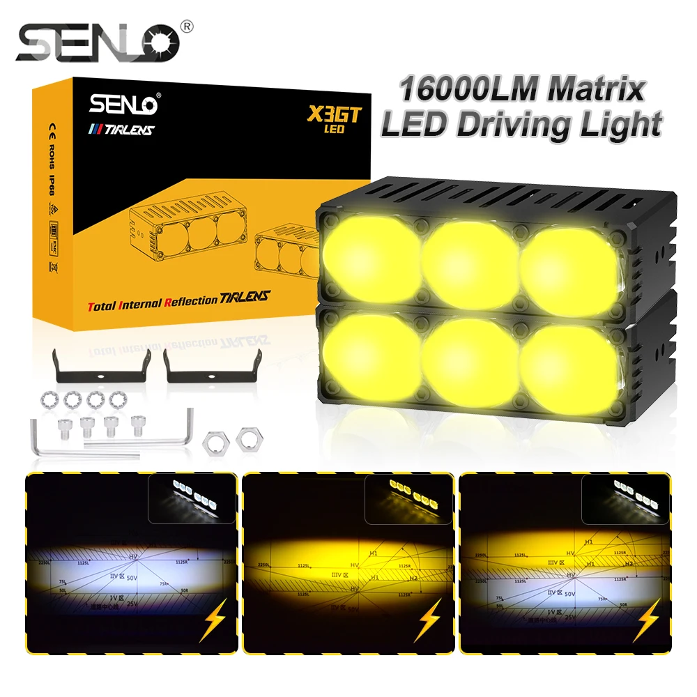 Car Spotlights Led Headlights 160W Work Light Off-road Vehicle SUV 6000K 12V External Auxiliary Lights Car Accessories