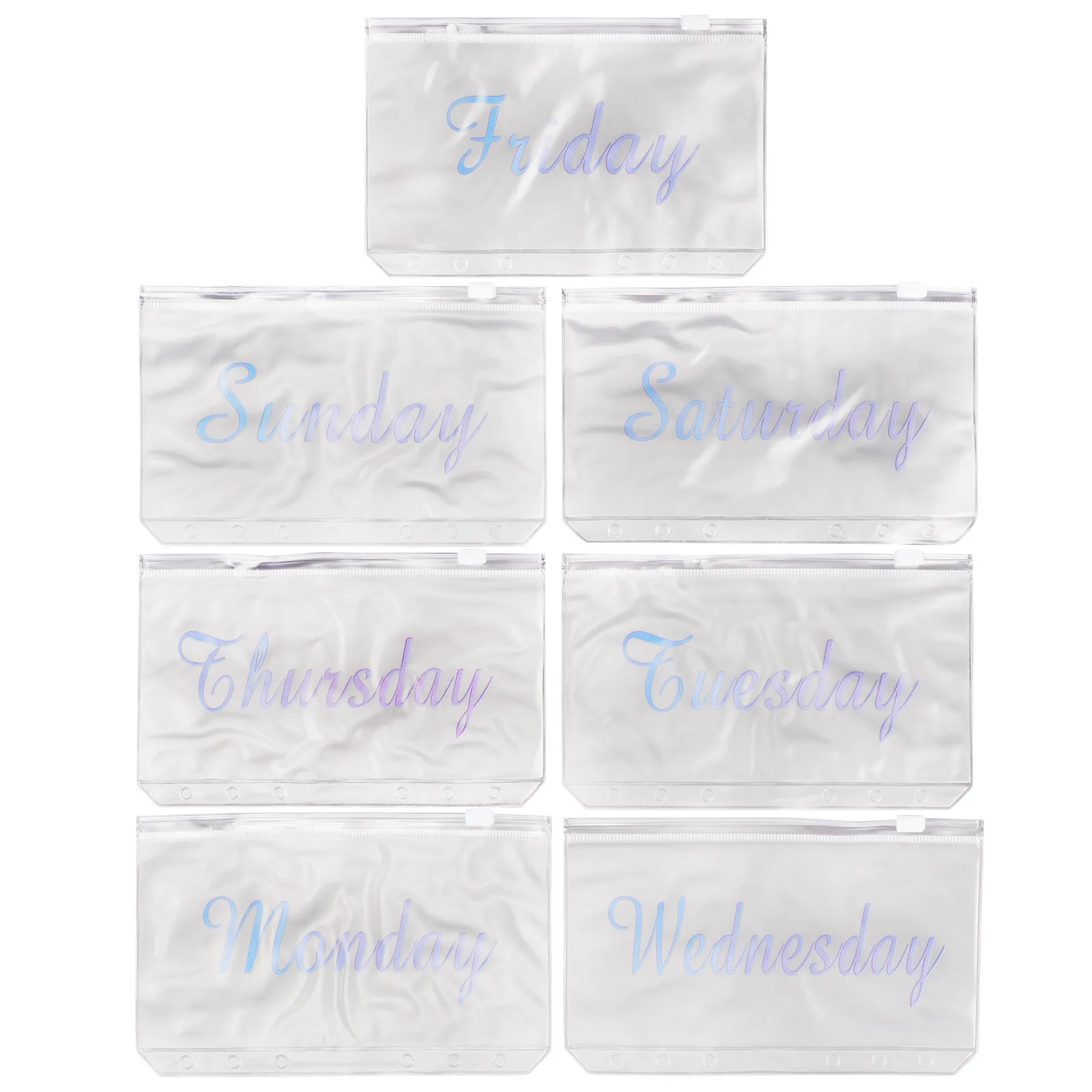 

14Pcs A6 Zipper Binder Pockets Clear PVC Cash Envelopes Document Filing Bags Organizer for Budget Binder Money Saving Challenge