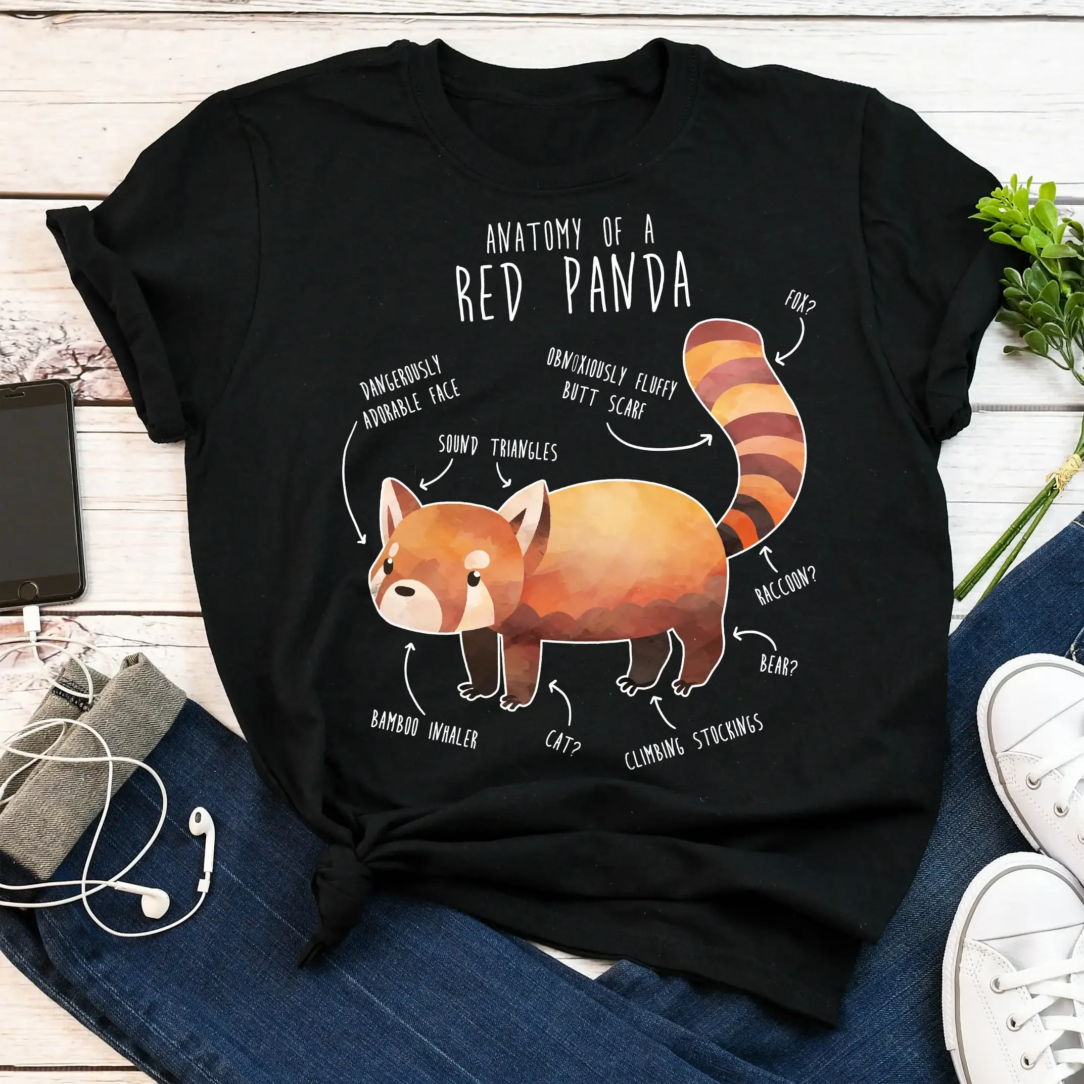 Funny Red Panda T Shirt Lover Cute Wild Animal Zoo Keeper Zoologist Nature Wildlife Anatomy