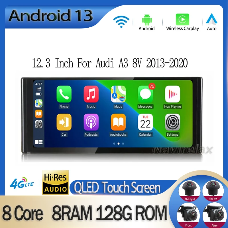 

12.3 Inch Screen Android 13 For Audi A3 8V 2013-2020 GPS Car Radio Multimedia Player Navigation GPS Stereo DSP WiFi Carplay Auto