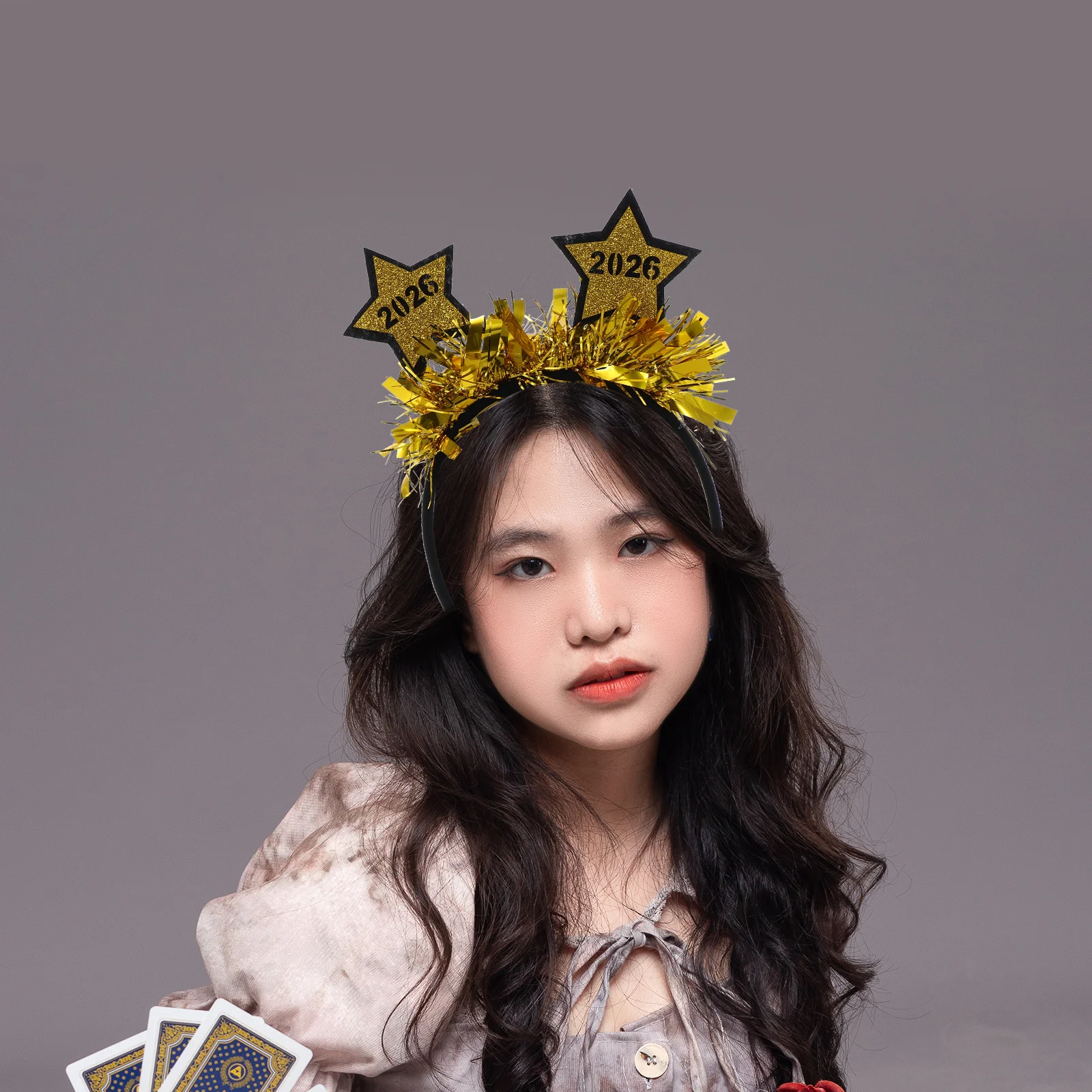 

2Pcs 2026 Number Star Garland Headband Stylish Holiday Party Accessory for Adults Kids New Year's Eve Favors