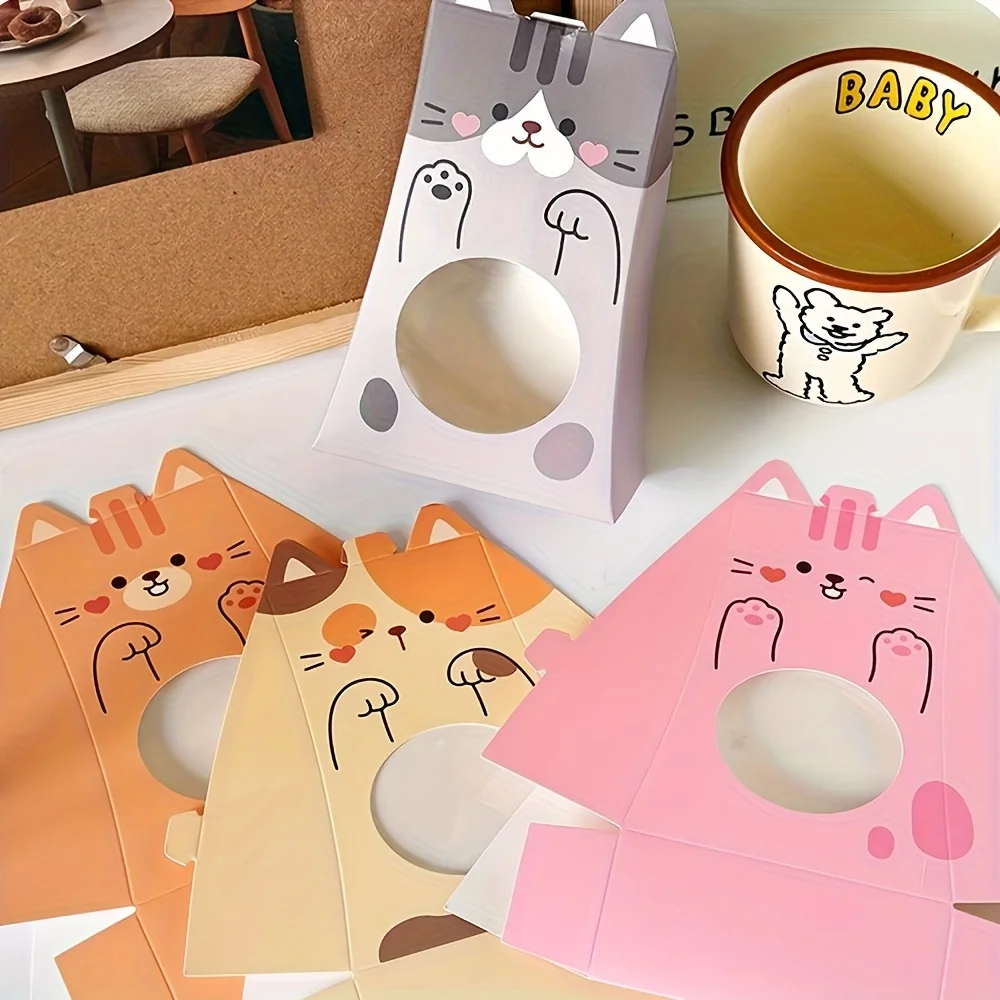 Niedliche Katzenförmige Papier-Geschenkboxen, Langlebiges Fenster-Hohldesign, für Feiertagspartys, Geburtstage, Schulveranstaltungen, Robuste Konstruktion. – Detail 8
