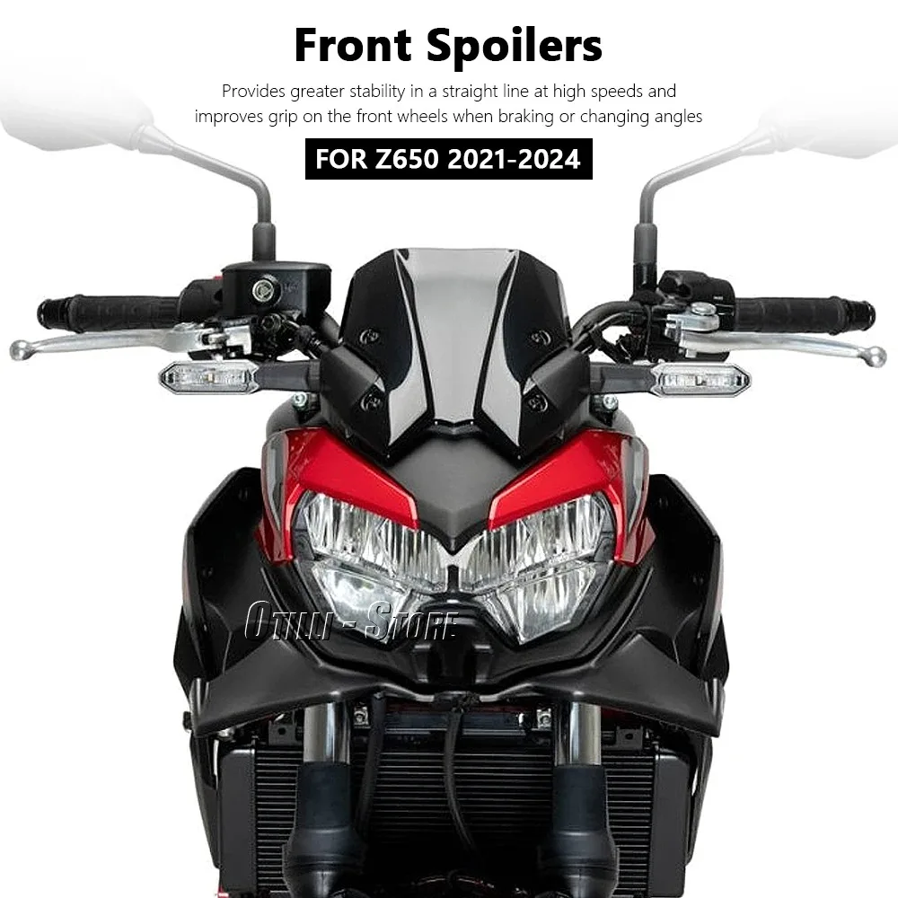 

New For Kawasaki Z650 Z 650 z650 2021 2022 2023 2024 2025 Motorcycle Front Spoiler Fairing Winglet Aerodynamic Wing Cover Trim