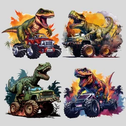 Cartoon Animal Heat Transfer StickersTyrannosaurus Rex Head DIY Iron On Transfers For Clothing Billow Handbag Washable Stickers