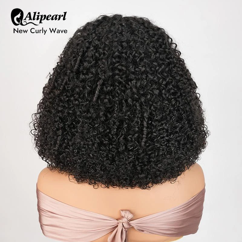 Wig Alipearl Hair Model Curly Wave Tanpa Lem, Sudah Diputihkan, Sudah Dipotong, 7x5 Siap Pakai, Wig Closure Rambut Asli Dengan Hairline Pre Plucked