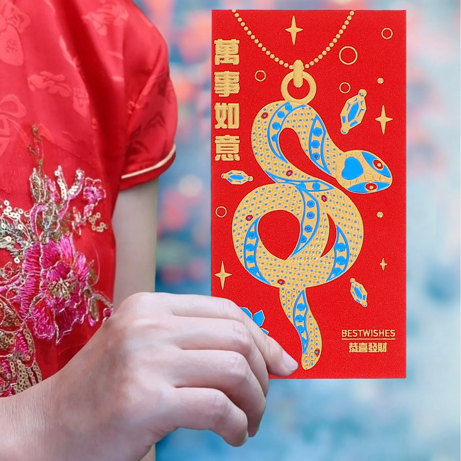 

30Pcs Hot Stamped Red Envelopes Year of The Snake Lucky Hong Bao Money Packets for Wedding Birthday Chinese New Year Spring