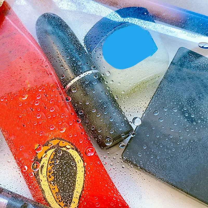 A34M-PVC Snap Button Bag Pencil Case Test Paper Stationery Storage Bag Large Capacity Waterproof Transparent Document Bag