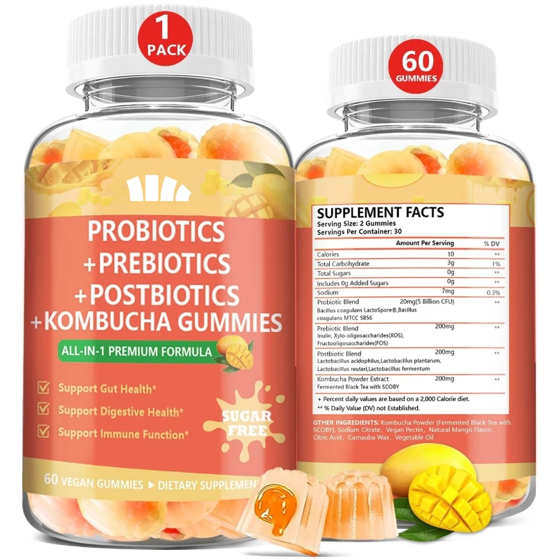 

Probiotic Celery Juice Gummies with Natural Celery Juice, Chlorophyll, and Prebiotic Fiber Cleansing Support (60 Gummies)