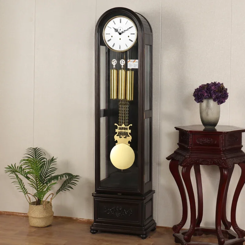 L2-3  European floor clock living room ebony solid wood decoration floor clock mechanical time clock