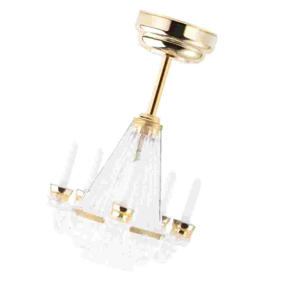 

Dollhouse Chandelier Mini Lamp Model Decorative Prop Realistic Hanging Ornament Simulation Ceiling Scene Ferroalloy