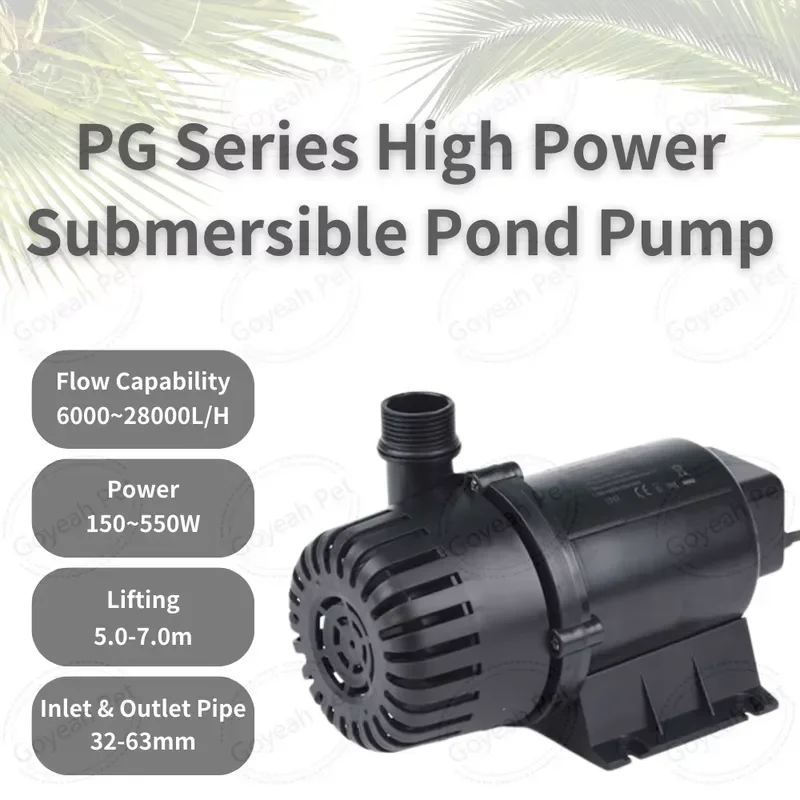 High Power Submersible Water Pump for Aquarium Pond Fish Tank PG 6000 12000 28000 Silent Circulation Filter Fountain Pump PG