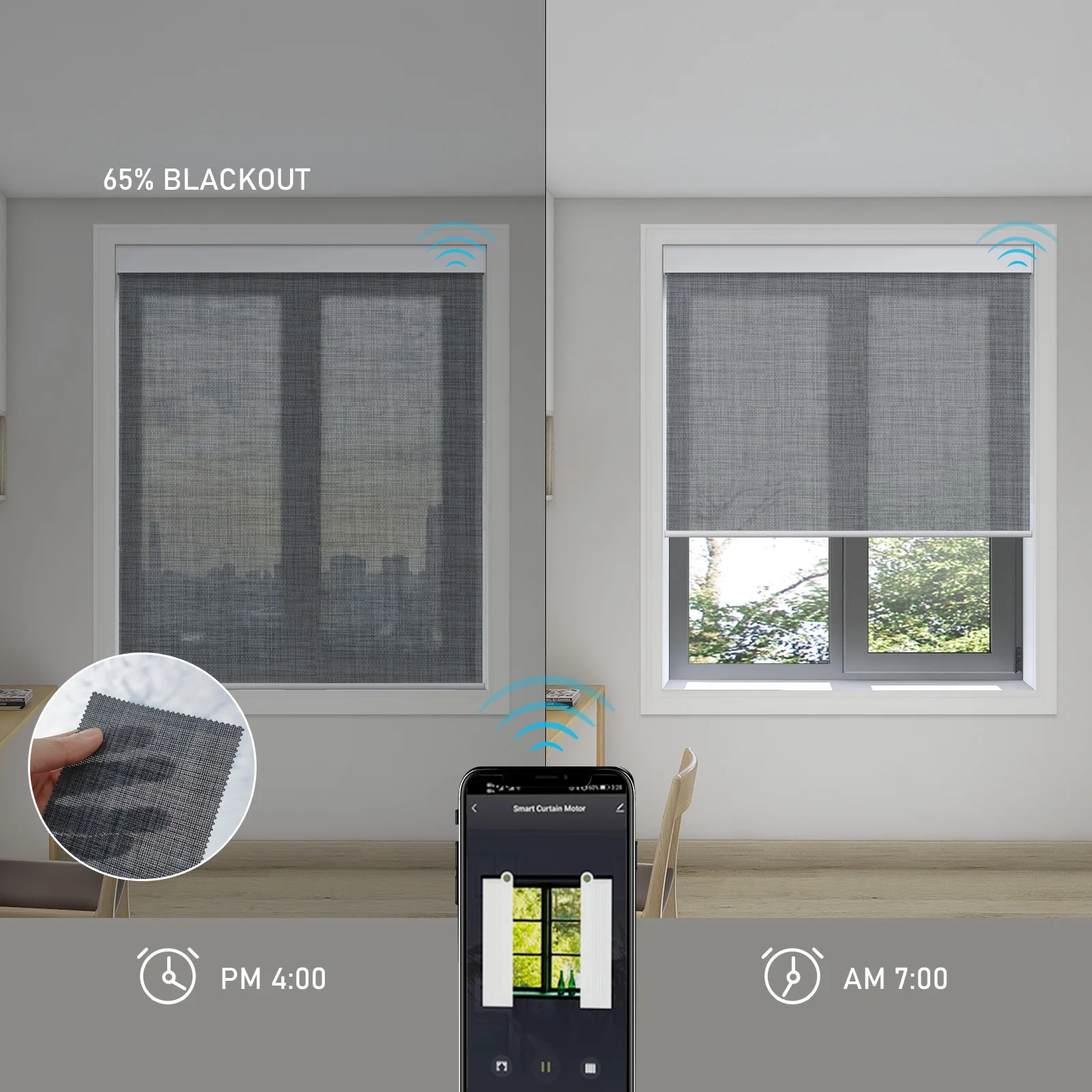 ZSTARR مقاوم للماء محرك حديث بمحركات نافذة تغطي الستائر الدوارة تعتيم النسيج الأسطوانة ظلال لغرفة الصلاة المنزلية