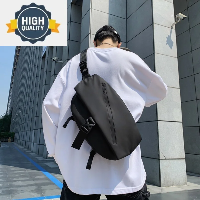 

Black Men's Grey Chest Bag Postman Charter Machine Fashion Crossbody Women's Casual Versatile One Shoulder Backpack