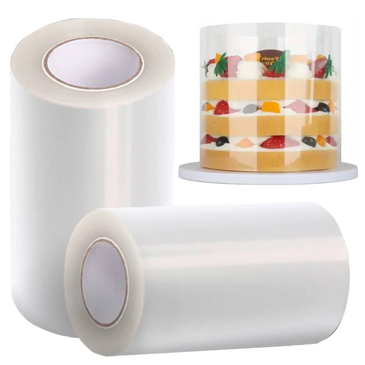 393inch Cuttable Transparent Mousse Cake Collar Food Grade Cake Anti-deformation Fixing Ring Cake baking decoration accessories