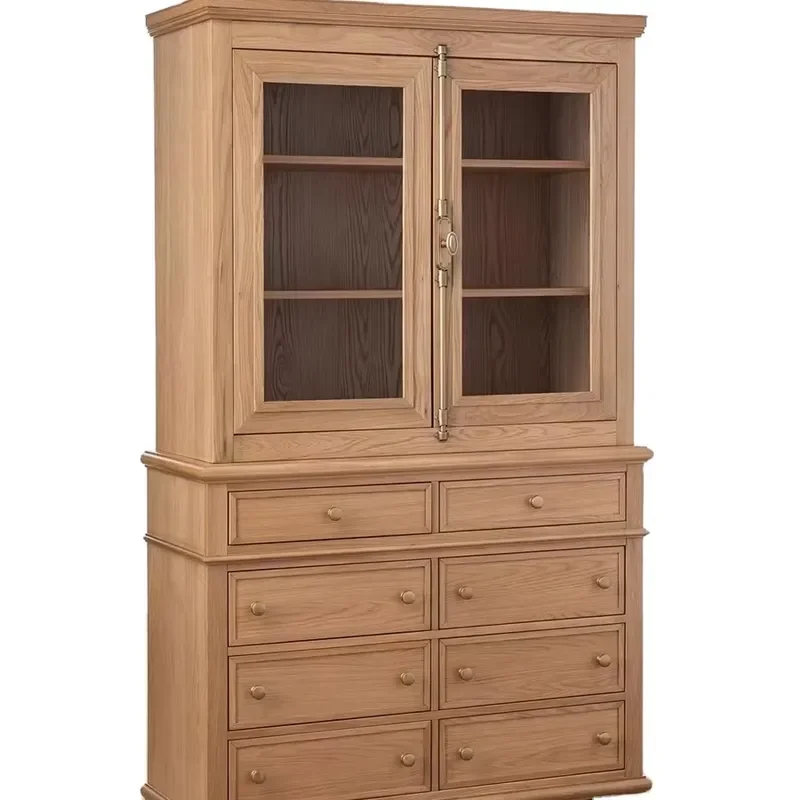 Oak 2 Tier Bookcase Storage Cabinet Living Room Study Display Shelf Home Office Furniture