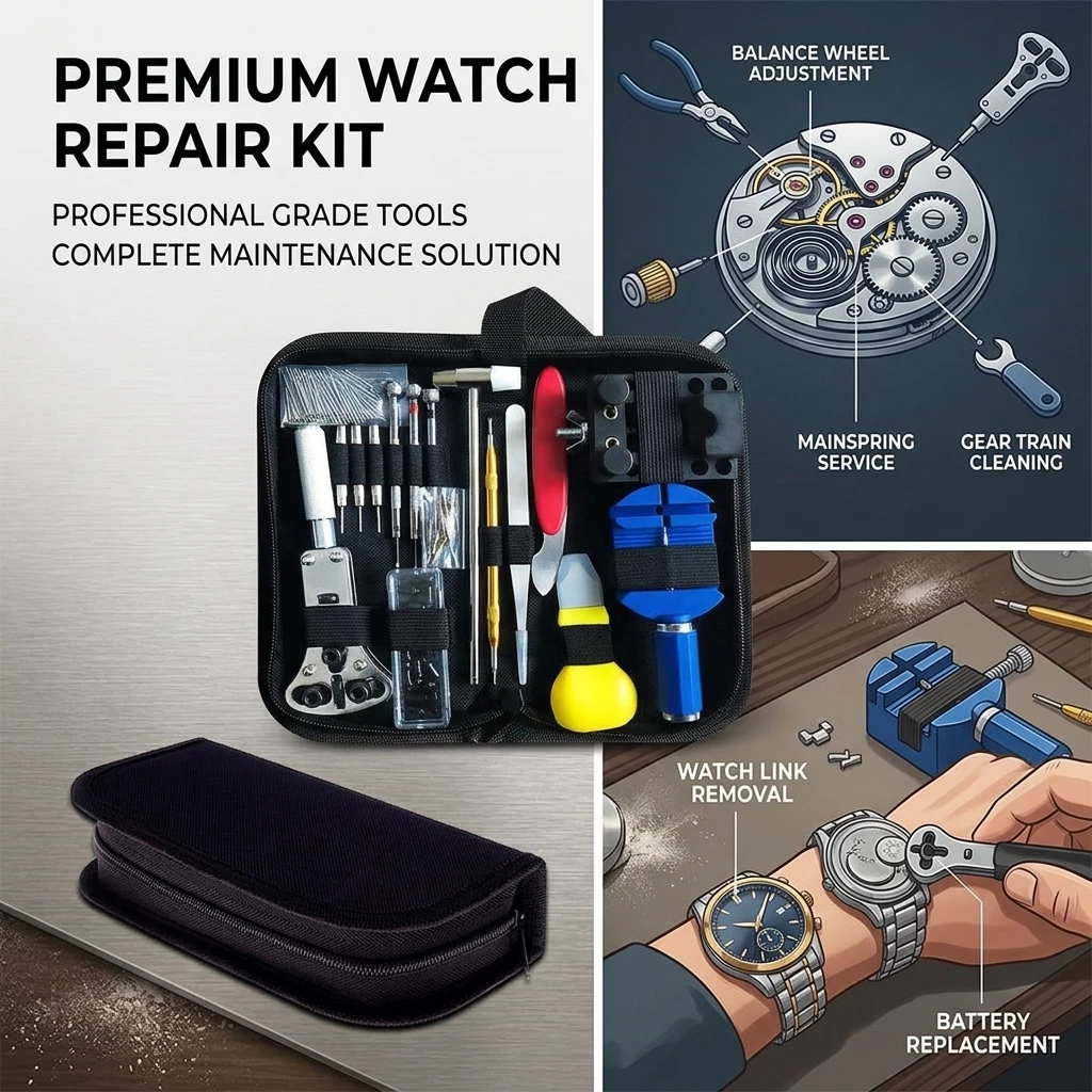 147Pcs Watch Repair Kit Professional Tool Set for Opening Back Cover Replace Battery Remove Strap Ear Professional Lid Opener