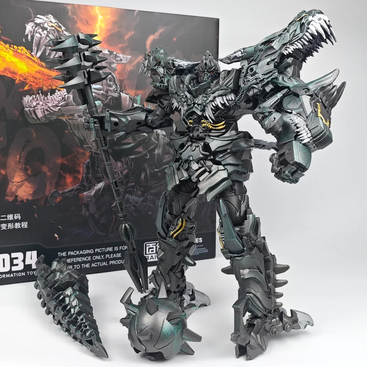 [В наличии] BAIWEI Transformation TW1034 23 см Grimlock KO SS07 Фигурка Лидер динозавра Робот Игрушки Коллекционные подарки