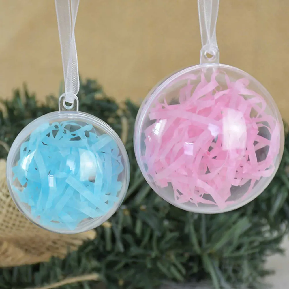 

25pcs Plastic Transparent Balls 3cm 4cm 5cm 6cm 7cm Fillable Christmas Tree Decorations Clear naments Hanging Ball Party