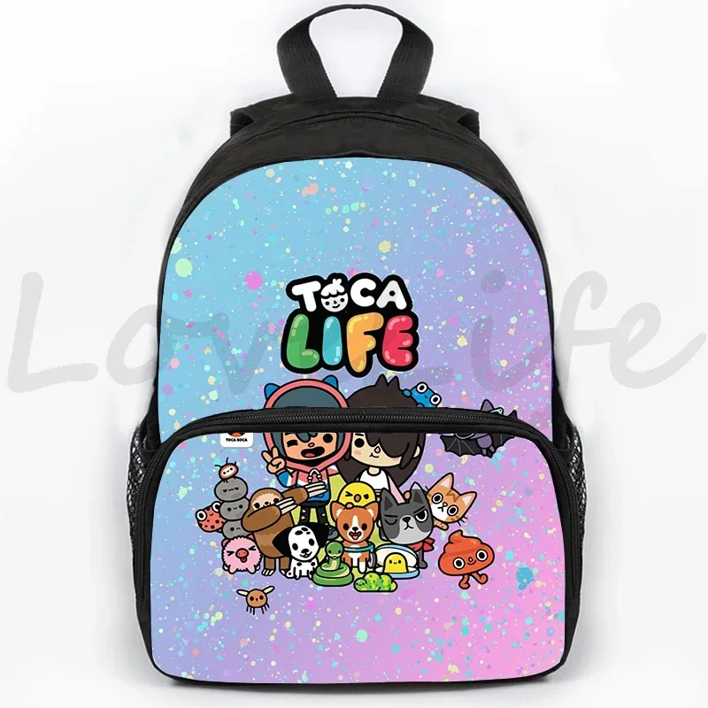 Mochila blanda Toca Life World para niños y niñas, morral escolar de dibujos animados, impermeable, 16 pulgadas