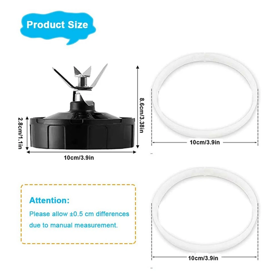 accessori agitatore 6 alette per parti di ricambio frullatore Ninja, per Nutri Ninja Auto IQ BL450-70, BL451-70, BL454-70, BL455-70