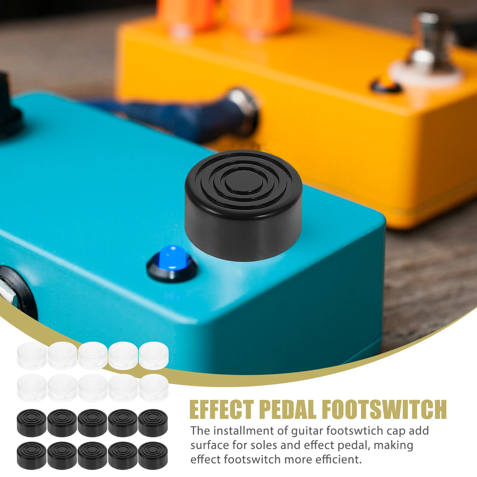 

20Pcs Guitar Effect Pedal Footswitch Topper Durable Sturdy Material Easy Install Long Lasting Performance Accessories