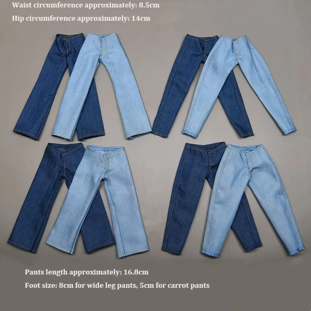 جودة عالية موضة بنطال ذو قصة أرجل واسعة متعدد الأنماط الاطفال اللعب دمية الجينز بنطلون ملابس غير رسمية دمية الجزرة السراويل الملابس #6