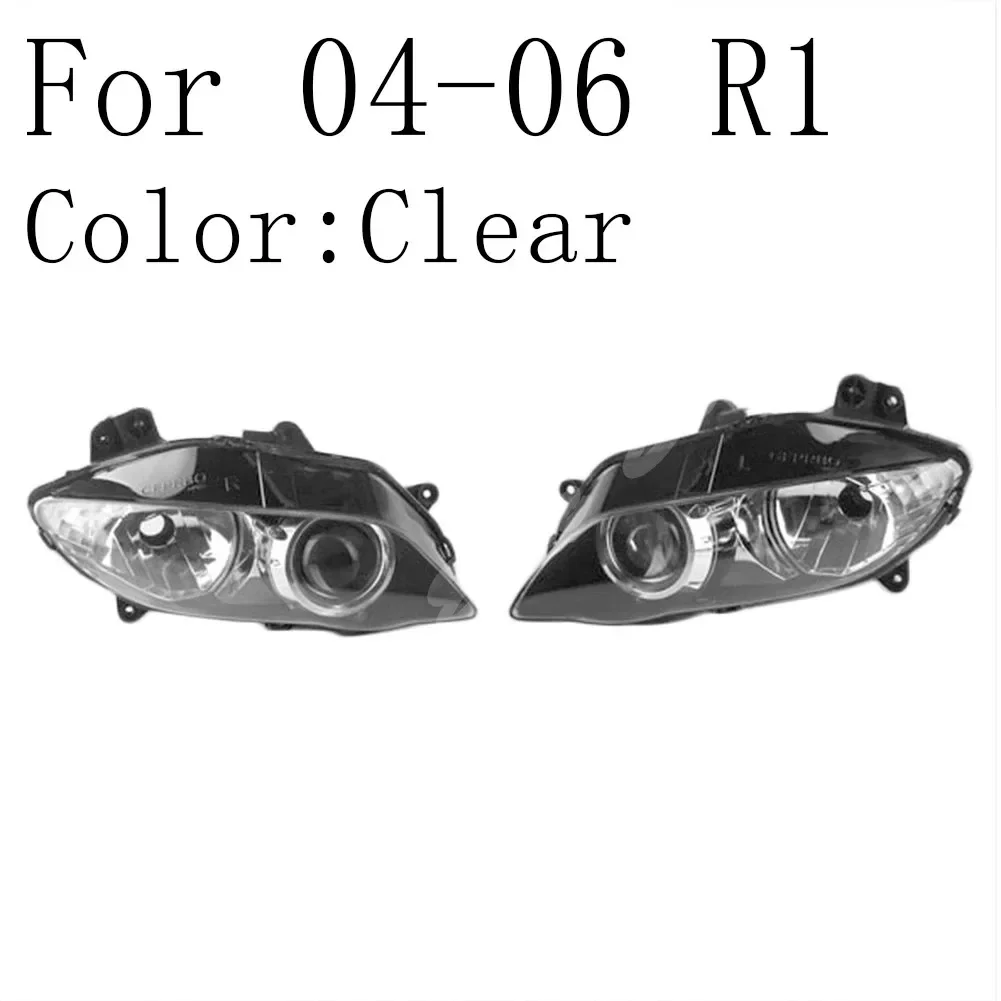 New Motorcycle Front Headlight Lamp Assembly For Yamaha YZF-R1 2004 - 2006 Clear Lens