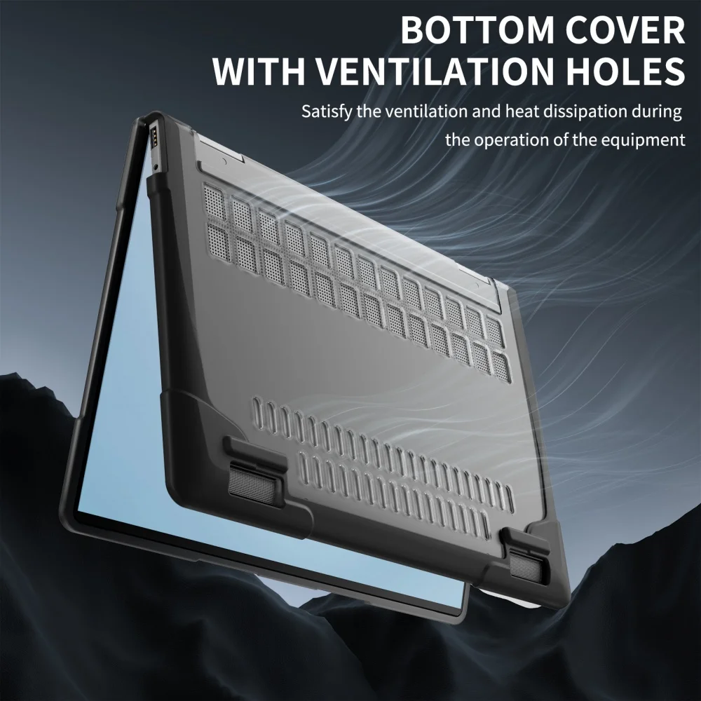 حافظة كمبيوتر محمول جديدة لـ Hewlett-PackardHP ENVY X360-14 بوصة 2024 أربعة ركن مضادة للسقوط تبديد الحرارة قوس واقي