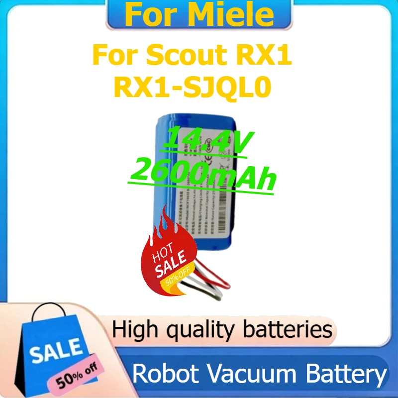 

Rechargeable Battery For Miele Scout RX1 RX1-SJQL0 Robot Vacuum Battery 14.4V 2600mAh