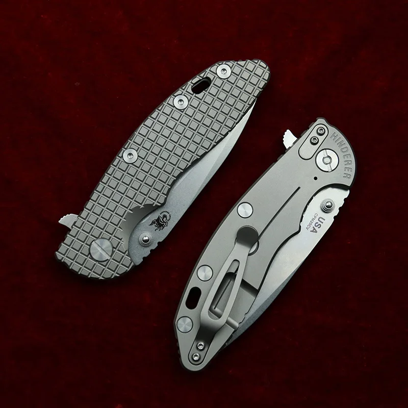 LEMIFSHE 2024 Hinderer XM18 Titanium Handle Ceramic Bearing Mark 20CV Folding Knife Tactical Pocket Camping Hunt Outdoor EDC Too