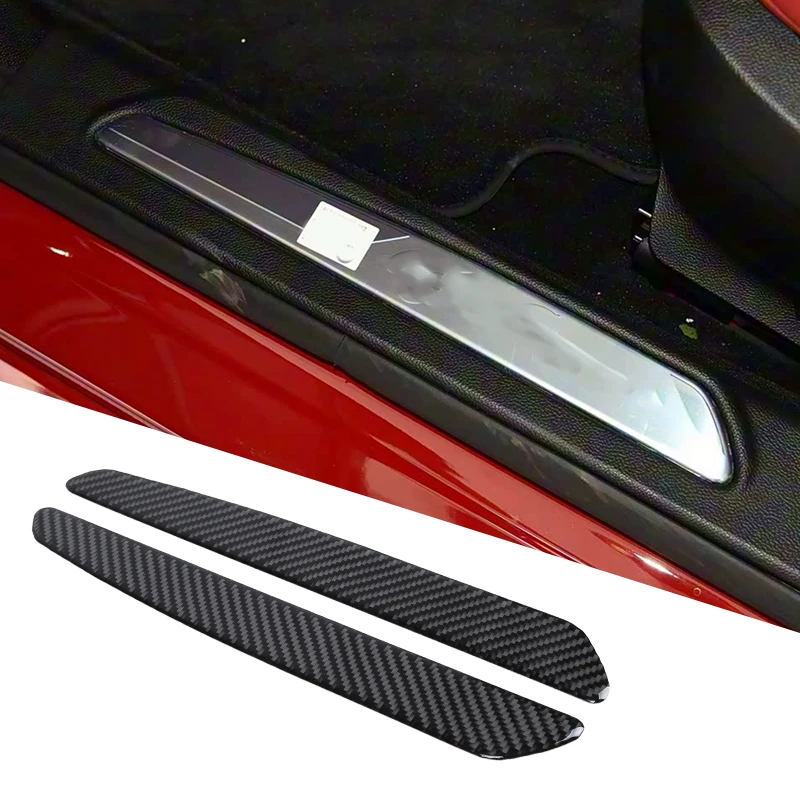 

Fit for Alfa Romeo Giulia 2017-2019 Car Threshold Protection Sticker Decals Trim Real Carbon Fiber Scuff Plate Door Entry Guard