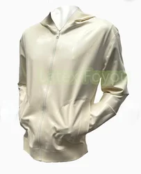 Natural Latex Man Jacket Coat With Pocket Rubber Gummi Jacket Hoodie Role Latex Men's Top Daily Wear customized 0.4mm