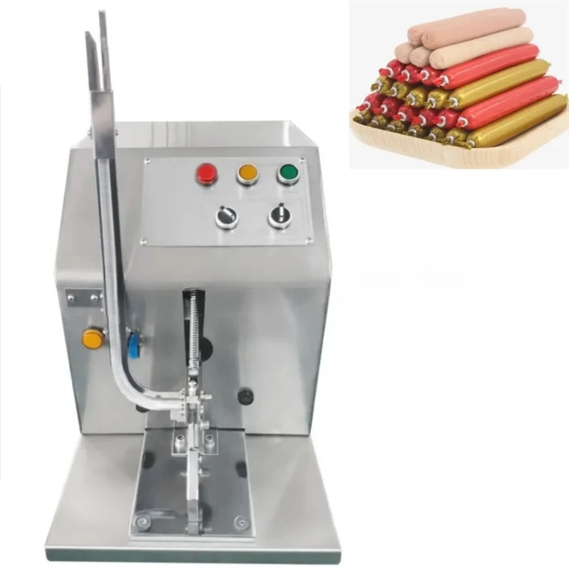 #￥Tabletop Mini Electric Ham Sausage Clipping Machine Plastic Bag Sealer Compact Design For Small Butcher Shop Deli Stall